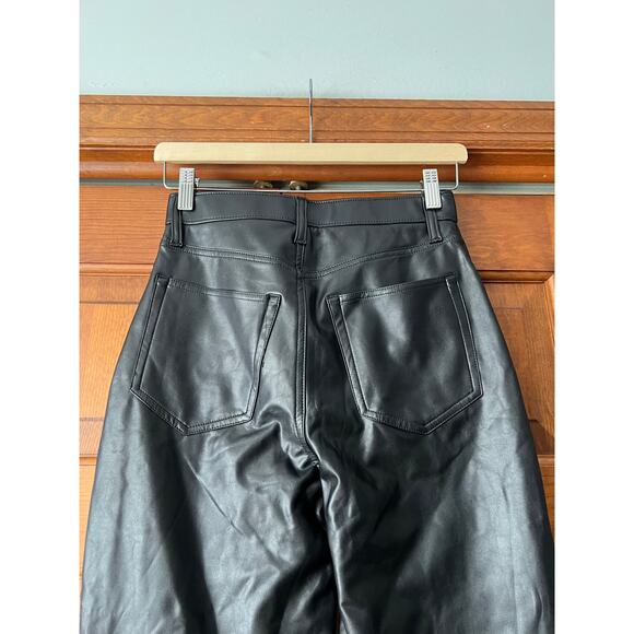 Abercrombie & Fitch Women's Curve Love Vegan Leather 90' Straight Pant SZ 26/2S - Picture 10 of 13